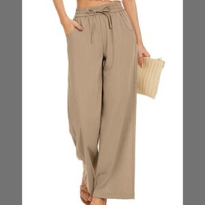 Women's Tan Wide-Leg Pants